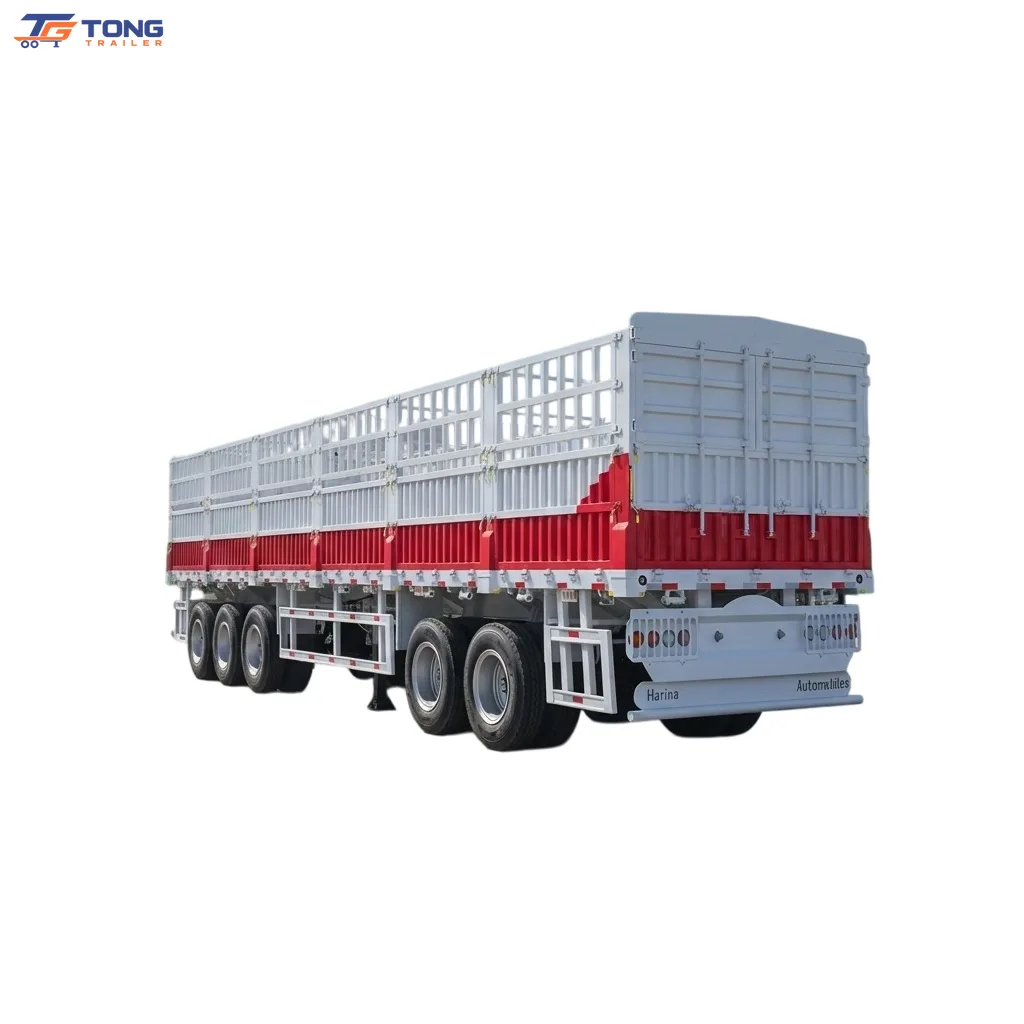 4 Axle Steel Fence Semi Trailer 60T Bulk Cargo gallery 1