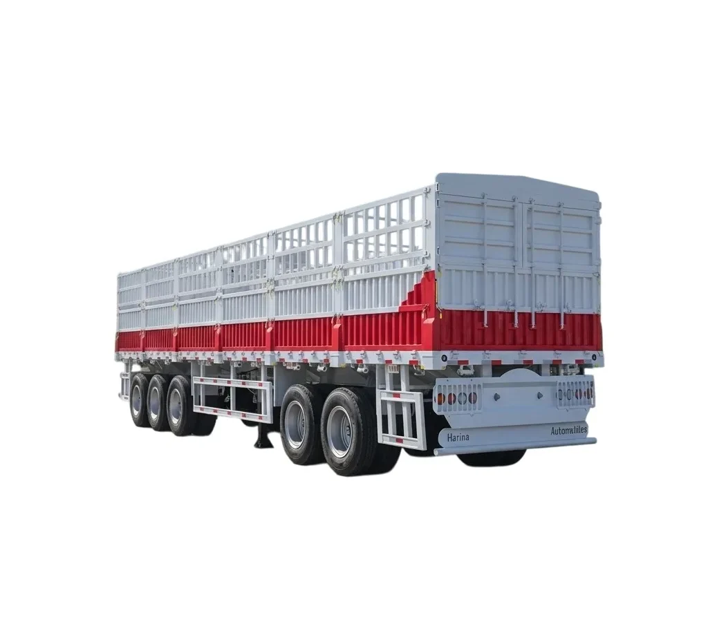 4 Axle Steel Fence Semi Trailer 60T Bulk Cargo