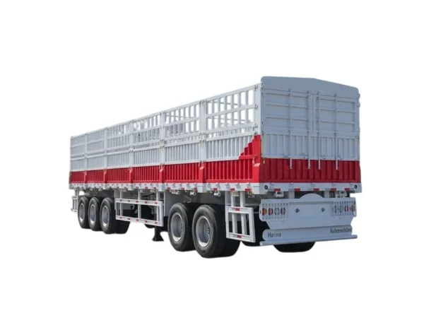 4 Axle Steel Fence Semi Trailer 60T Bulk Cargo