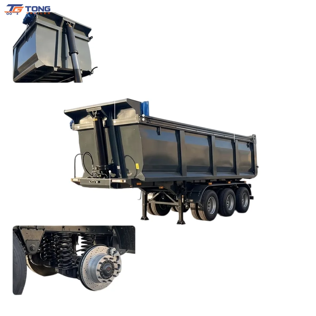 40-60 Ton Hydraulic Dump Semi Trailer 3/4 Axle gallery 1