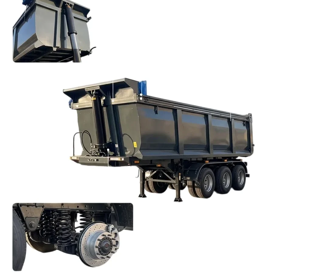40-60 Ton Hydraulic Dump Semi Trailer 3/4 Axle