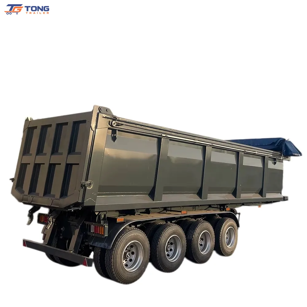 40-60 Ton Hydraulic Dump Semi Trailer 3/4 Axle gallery 3