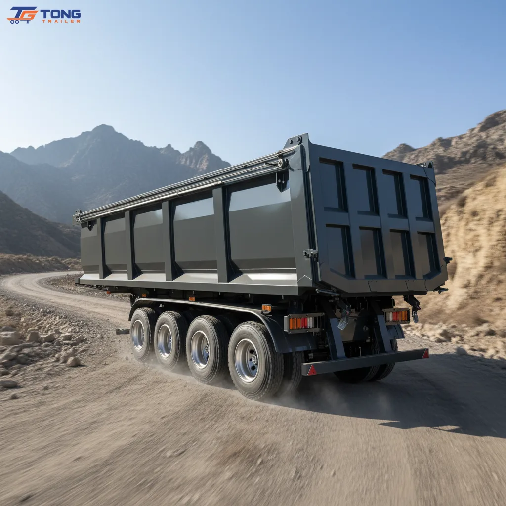40 Ton Dump Semi Trailer 2 3 Axle for Stone Sand Mining gallery 6