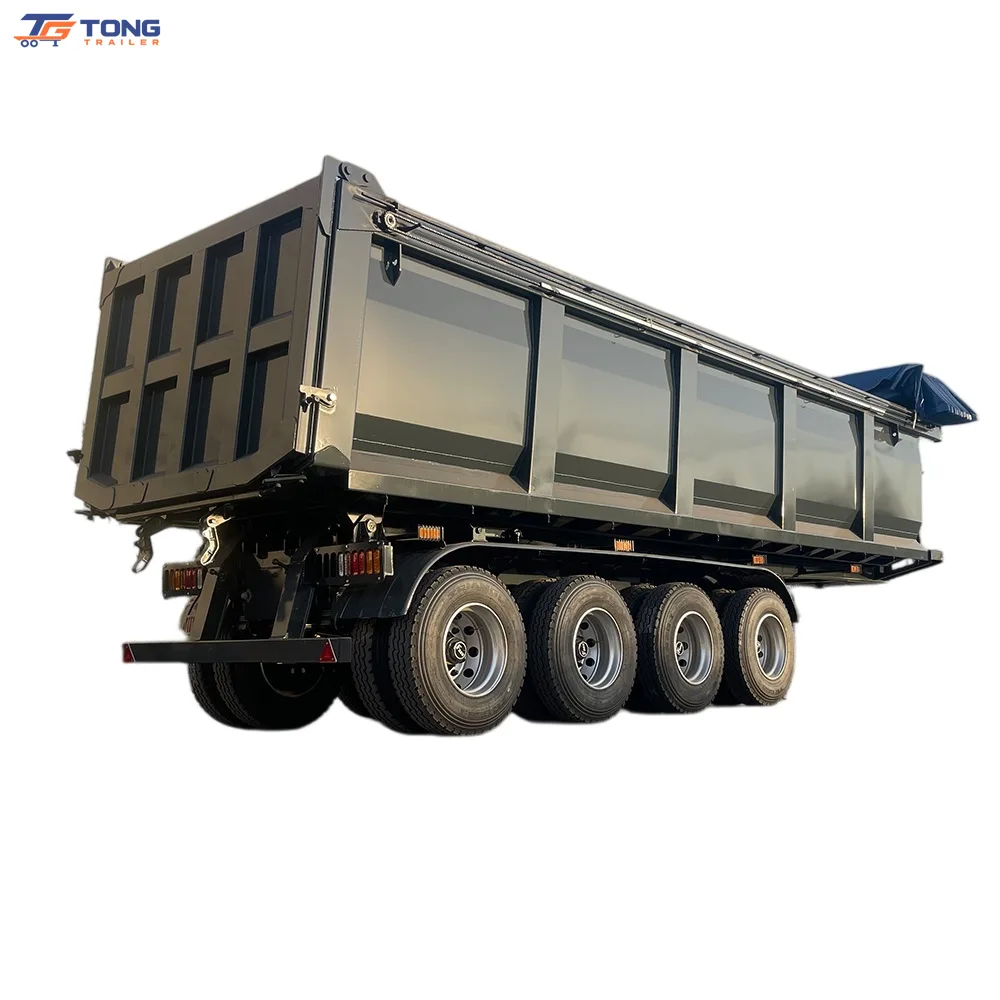 40cbm Tipper Semi Trailer 3 Axle Rear Dump for Sale gallery 1