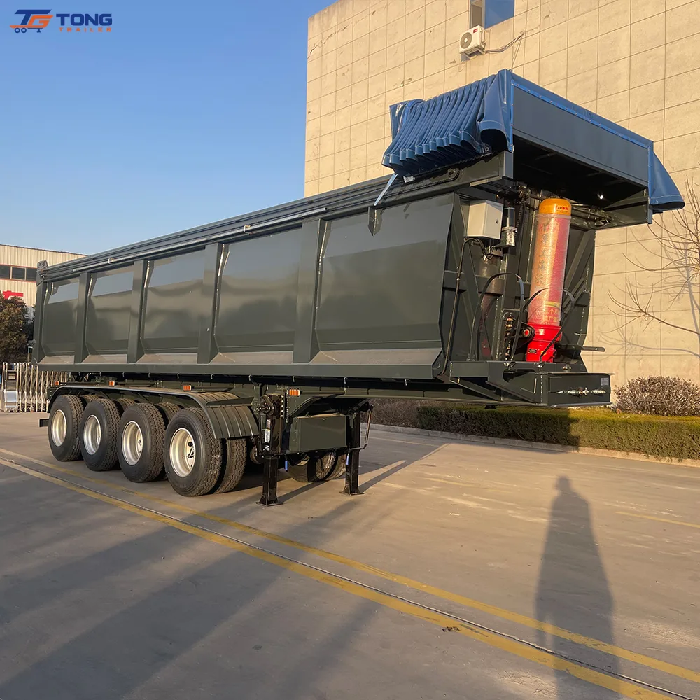 40cbm Tipper Semi Trailer 3 Axle Rear Dump for Sale gallery 2