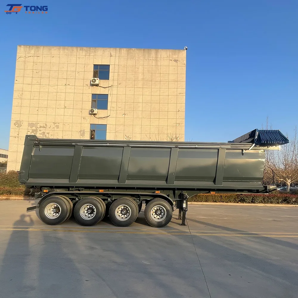 40cbm Tipper Semi Trailer 3 Axle Rear Dump for Sale gallery 6