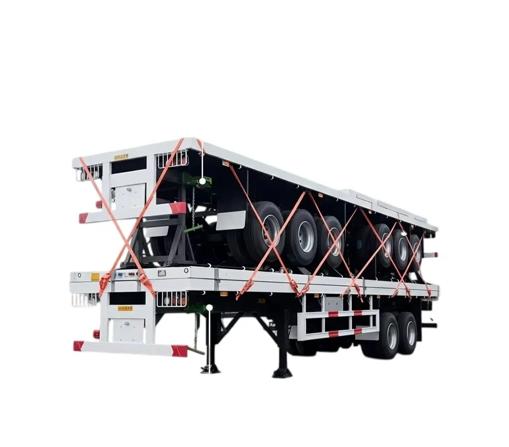 40ft container flatbed trailer | Steel Semi-Trailer 30T+