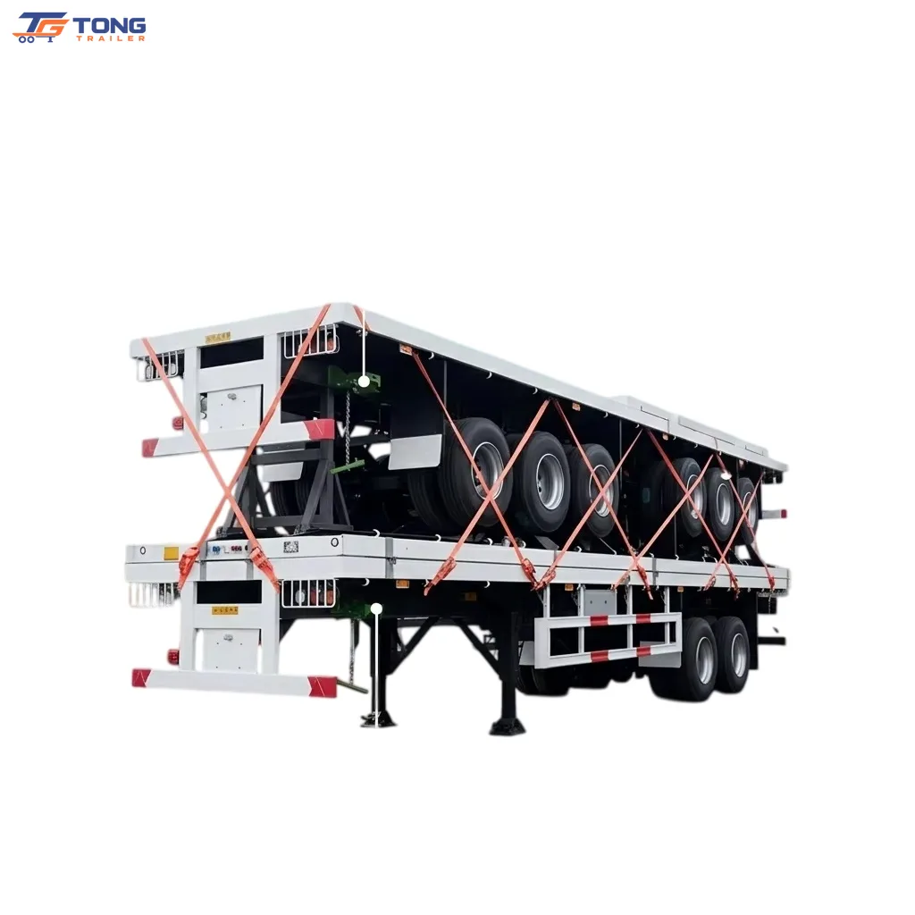 40ft container flatbed trailer | Steel Semi-Trailer 30T+