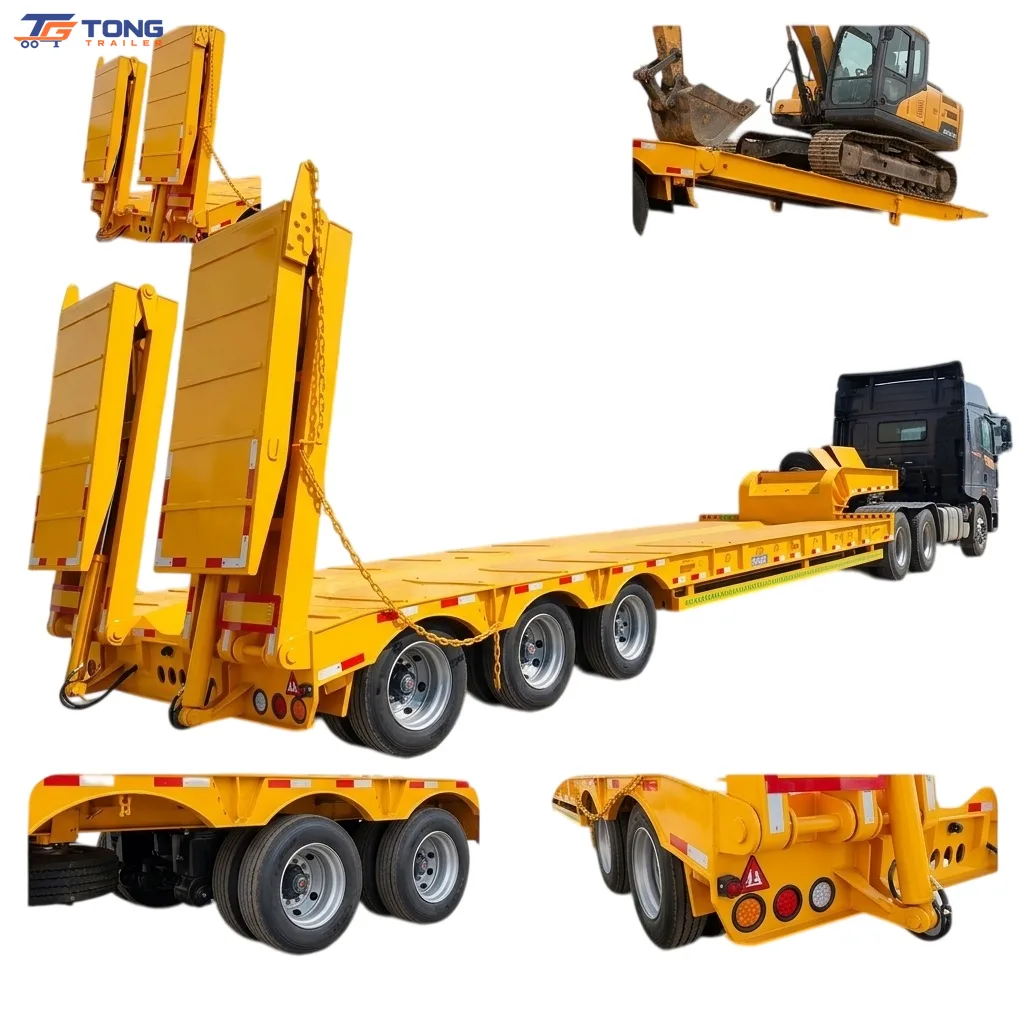 5 Axle Lowbed Semi Trailer 60-150T Custom Deck Length gallery 1