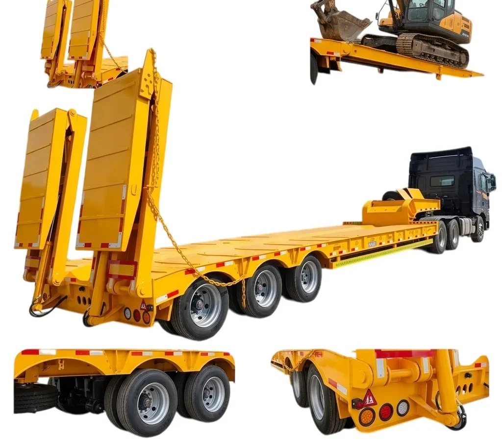 5 Axle Lowbed Semi Trailer 60-150T Custom Deck Length