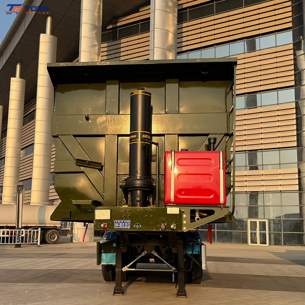 50 Ton 3 Axle Dump Semi Trailer Hydraulic Steel gallery 3