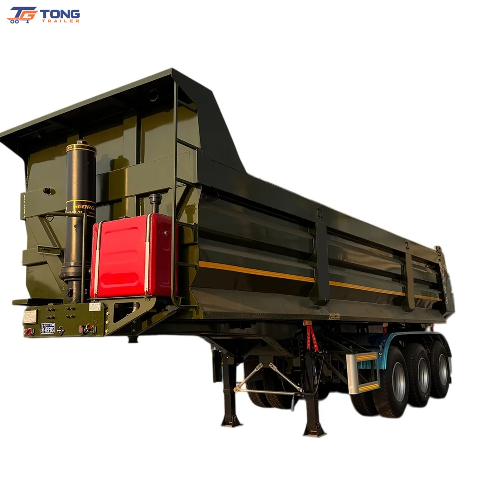 50 Ton 3 Axle Dump Semi Trailer Hydraulic Steel