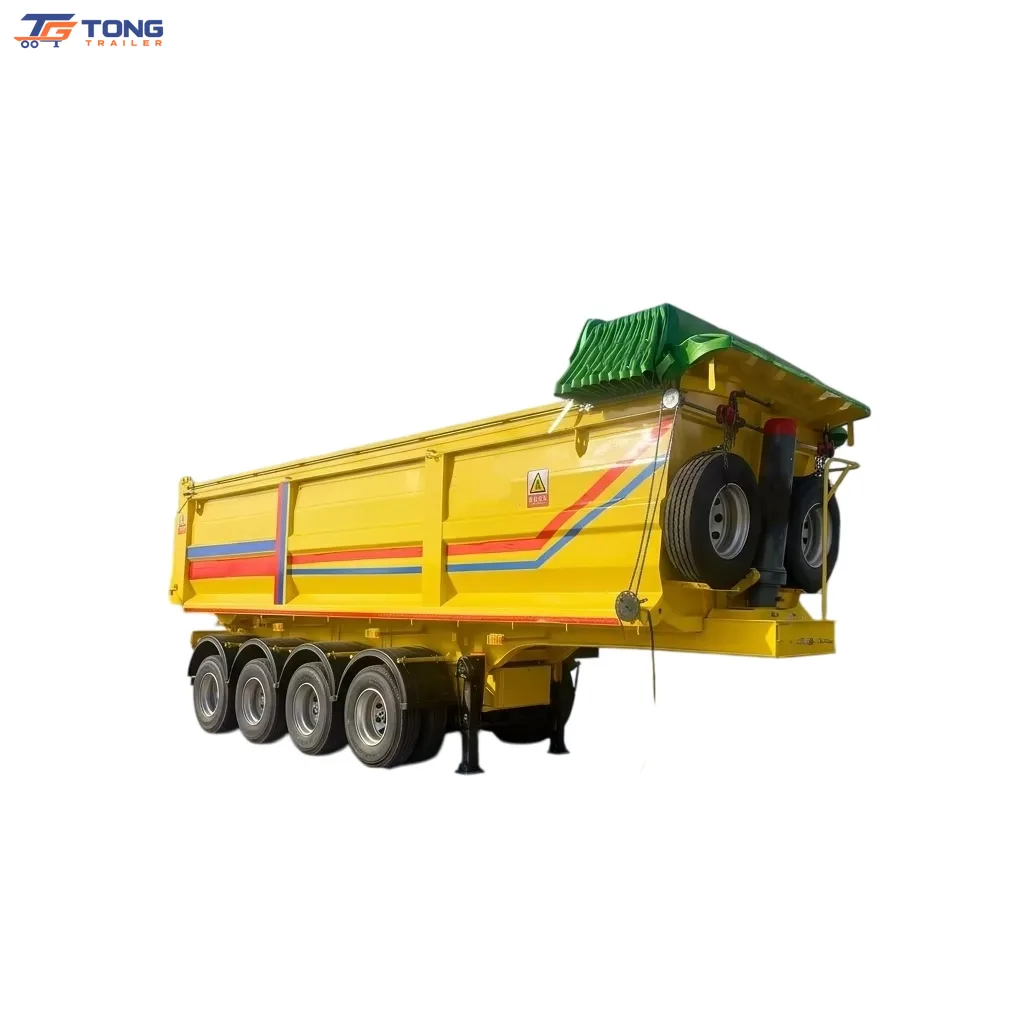 6-Axle Rear Dump Semi Trailer 30T Payload U-Shape Tipper