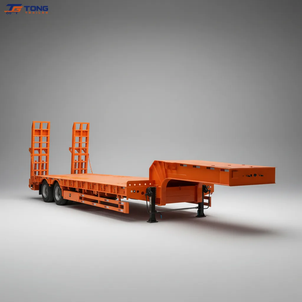 60-150T Lowbed Semi Trailer for Heavy Machinery Transport gallery 5