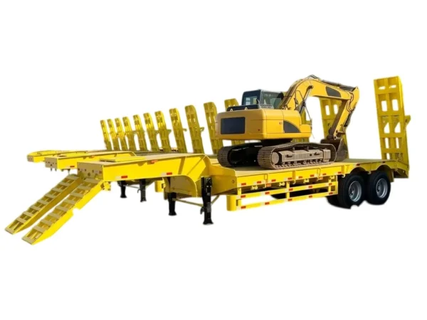 60 Ton Low Bed Semi Trailer for Excavator Transport