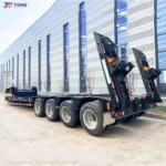 60 Ton Lowbed Semi Trailer 3 Axle Extendable Low Loader gallery 2