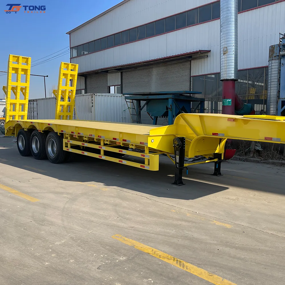 60 Ton Lowbed Semi Trailer Heavy Duty Hydraulic Ramp gallery 5