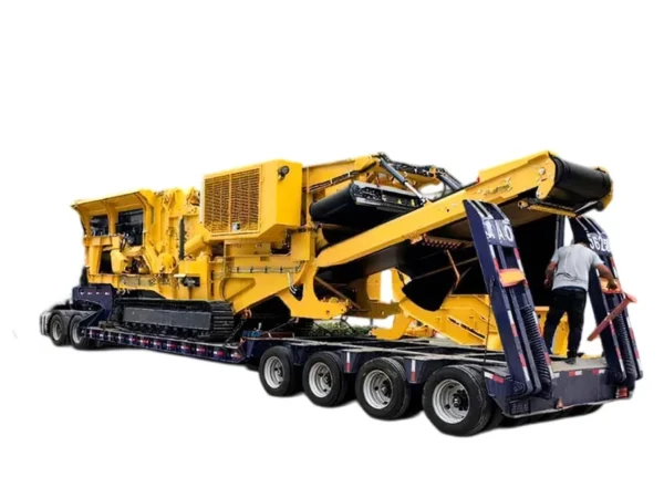 60 Ton Lowbed Semi Trailer Heavy Duty Hydraulic Ramp