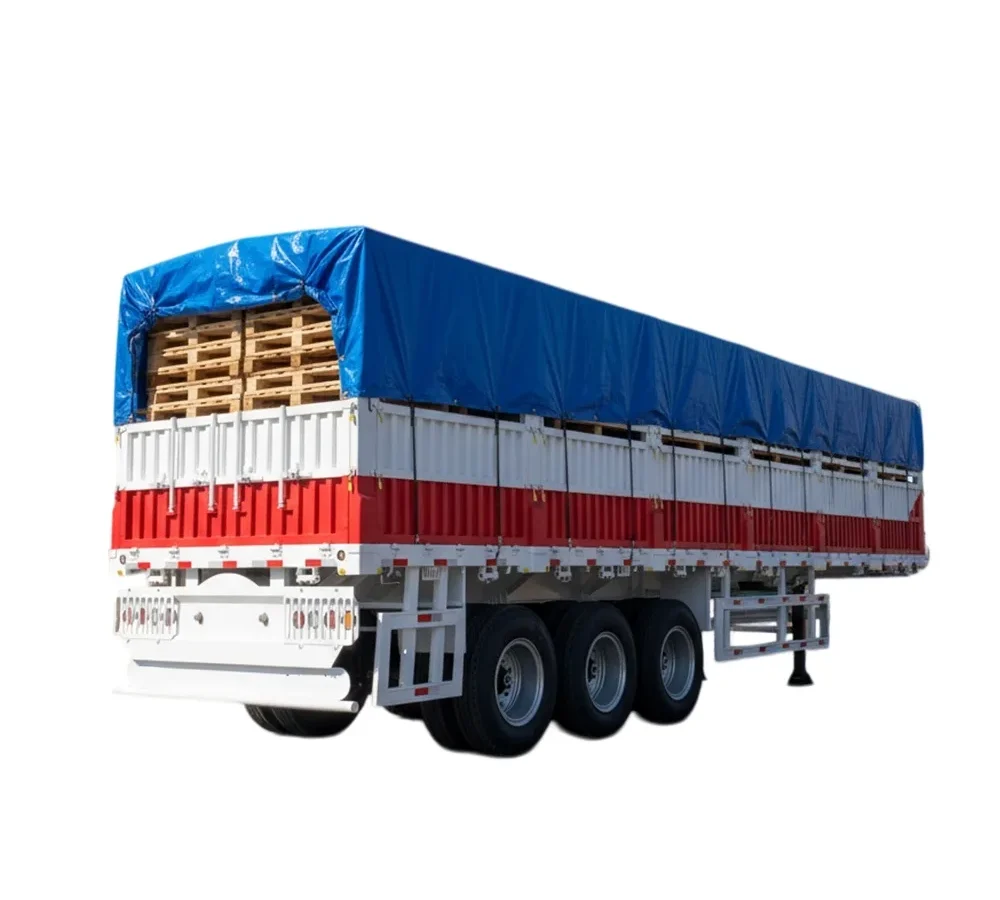 60T 3-Axle Livestock Semi Trailer Steel Fence