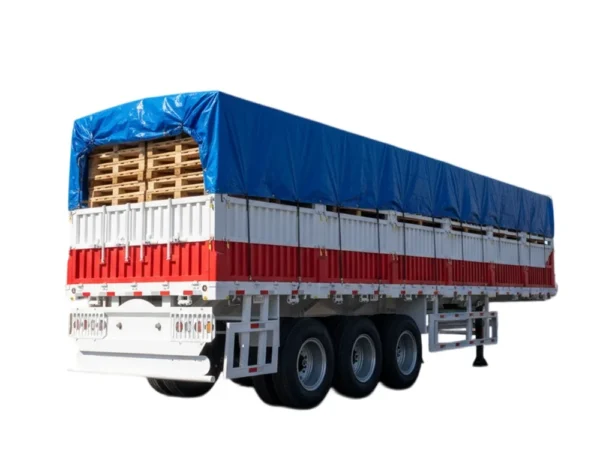 60T 3-Axle Livestock Semi Trailer Steel Fence