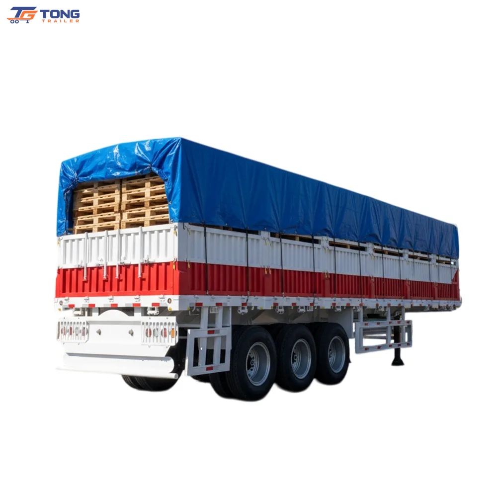 60T 3-Axle Livestock Semi Trailer Steel Fence