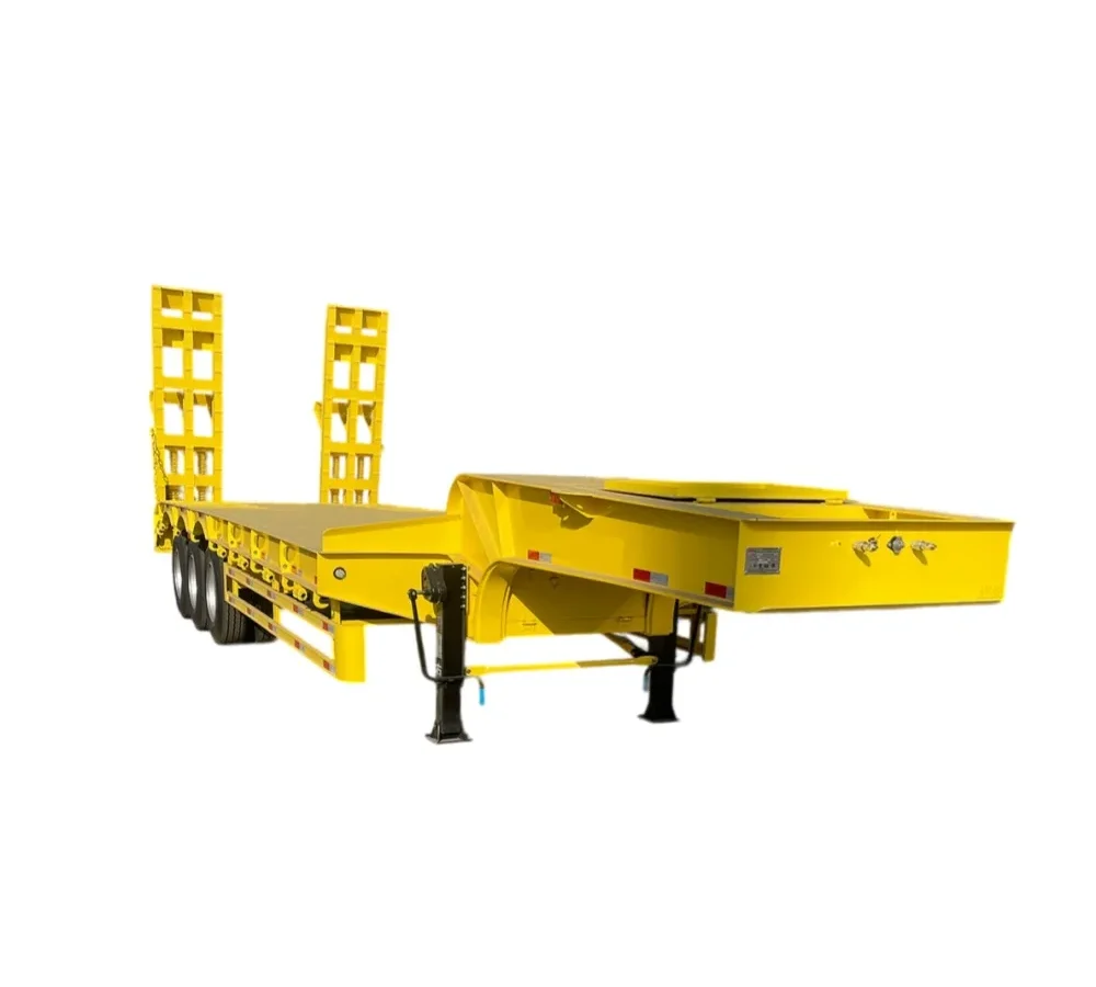 60ton lowbed semi trailer 3 4 axle low loader