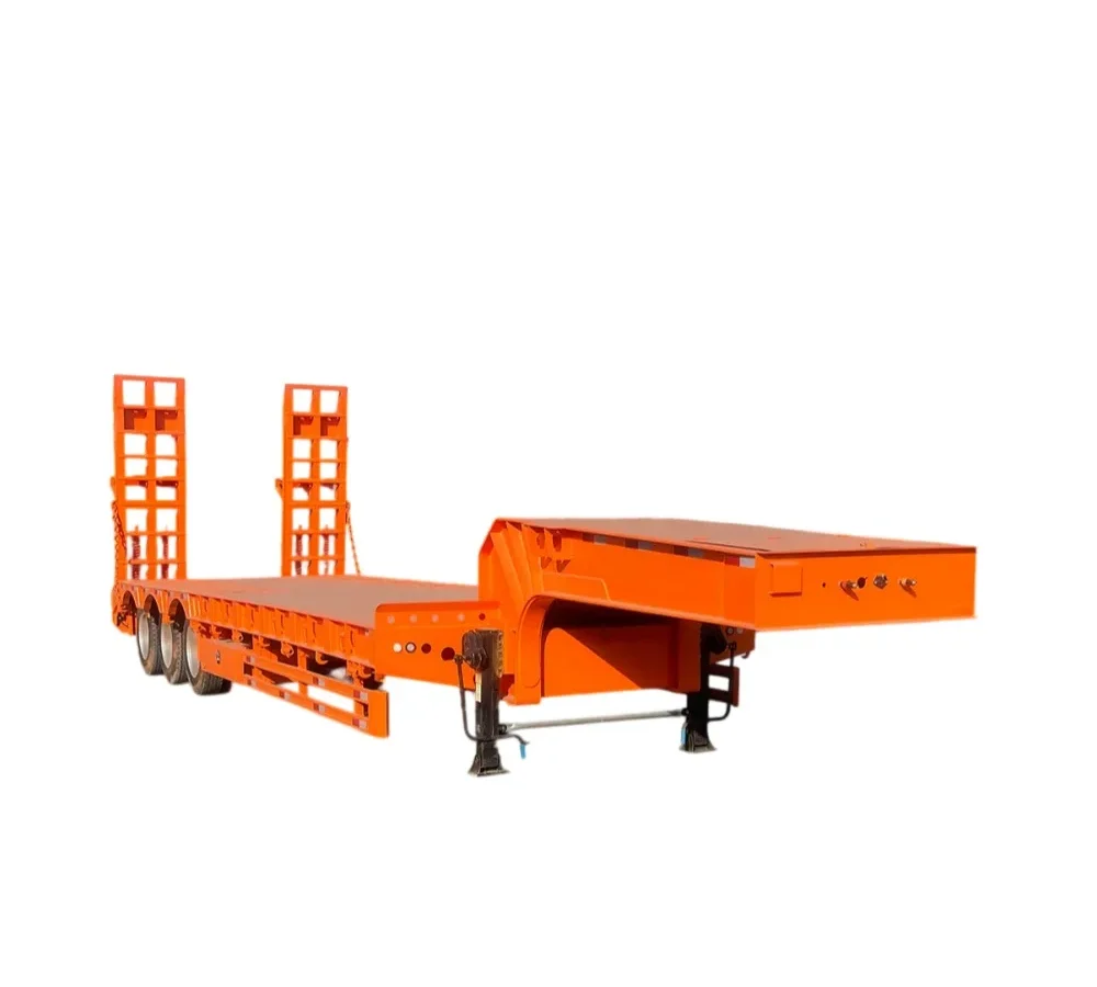 80 Ton Lowbed Semi Trailer 3 4 Axle Low Loader
