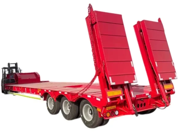 80t Low Bed Semi Trailer 5 Axle Heavy Duty Transport
