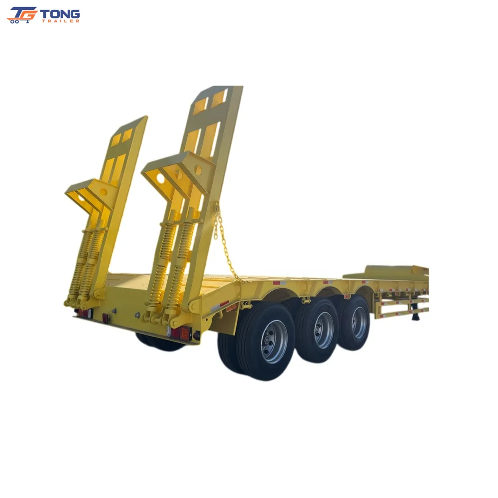 80ton lowbed semi trailer for excavator delivery, 4 axle gallery 1