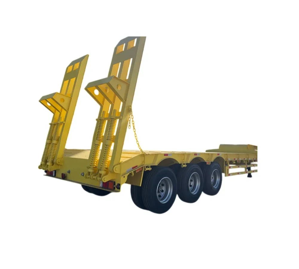 80ton lowbed semi trailer for excavator delivery, 4 axle
