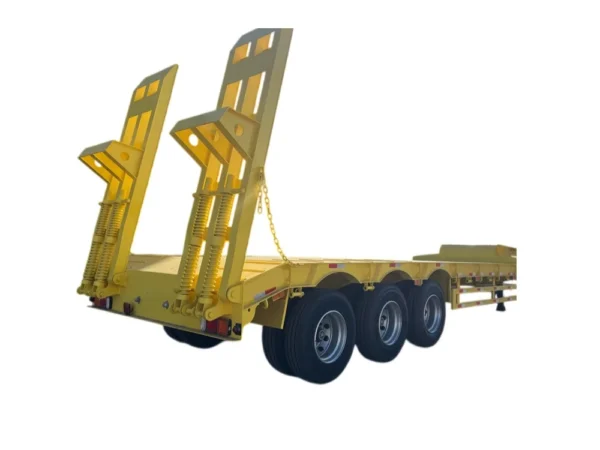 80ton lowbed semi trailer for excavator delivery, 4 axle