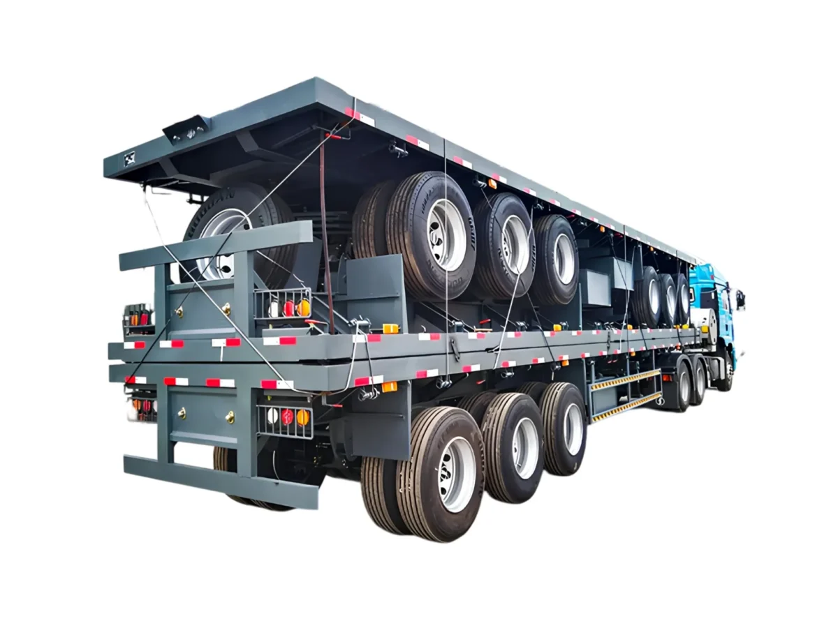 Container Flatbed Semi Trailer, 3 Axle, 30T+ Payload