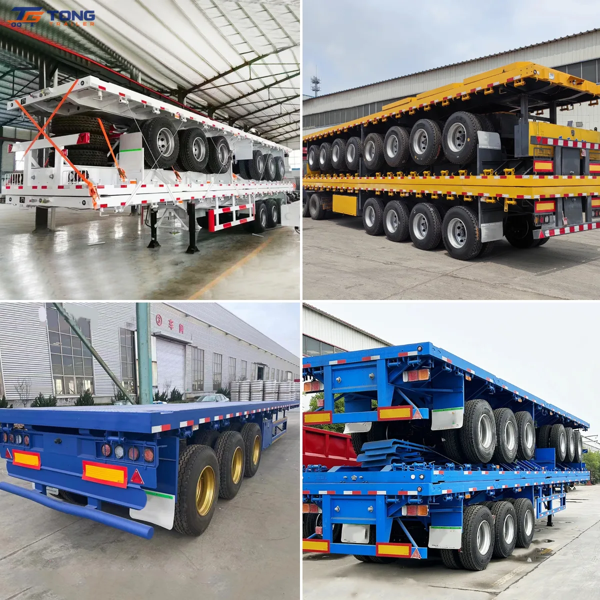 Container Flatbed Semi Trailer, 3 Axle, 30T+ Payload gallery 2