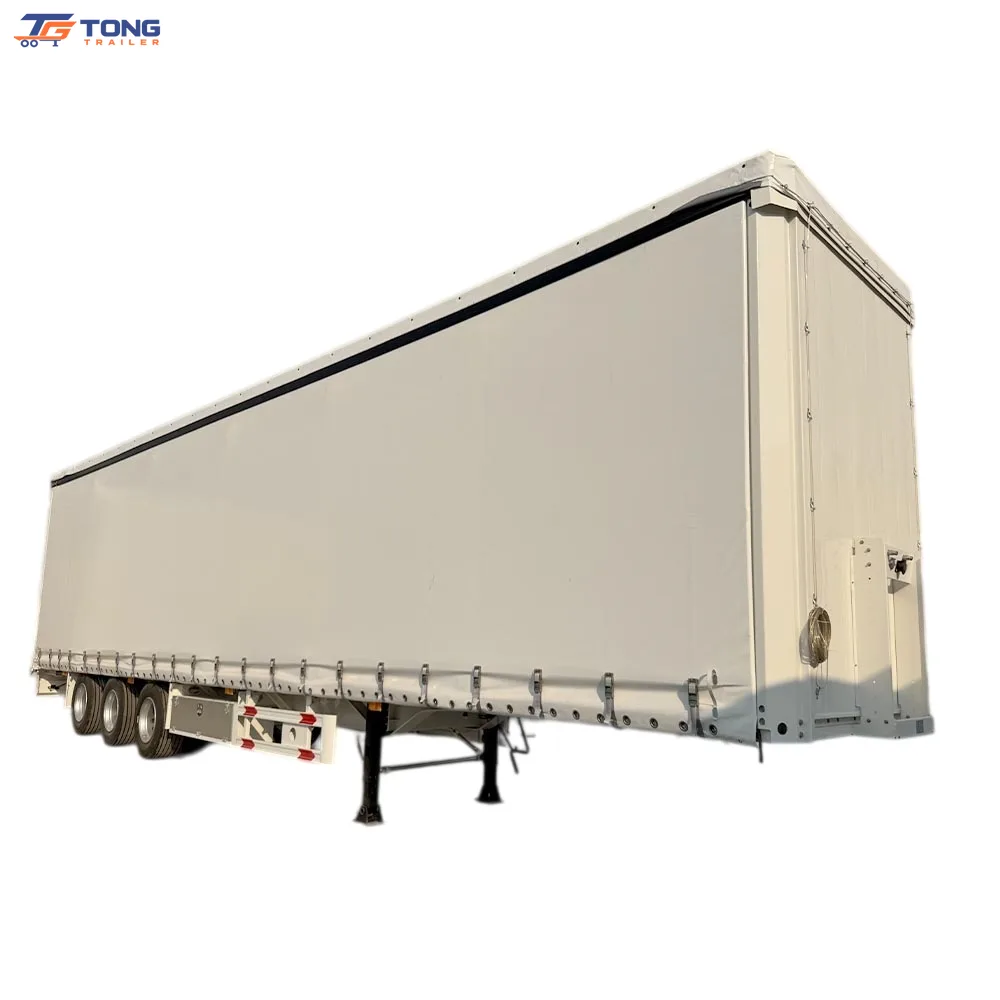 Curtain Side Semi Trailer 50 Tons 3 Axle 45 Ft Cargo Trailer gallery 2