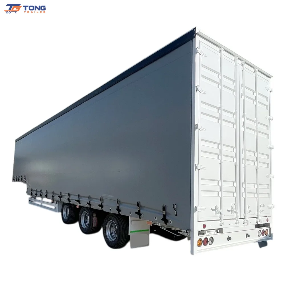 Curtain Side Semi Trailer 60T-150T Payload for Sale gallery 3