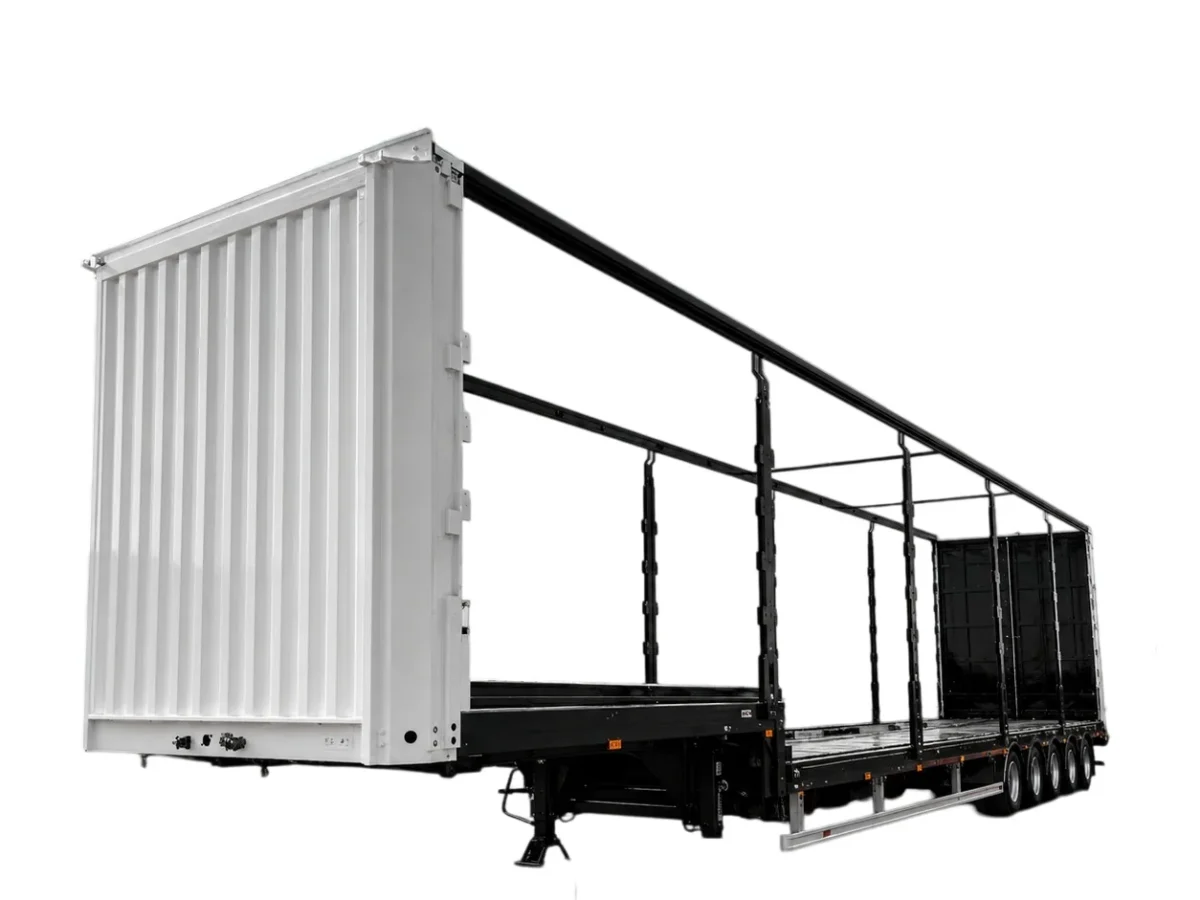 Curtain Side Semi Trailer 60T-150T Steel 12500mm