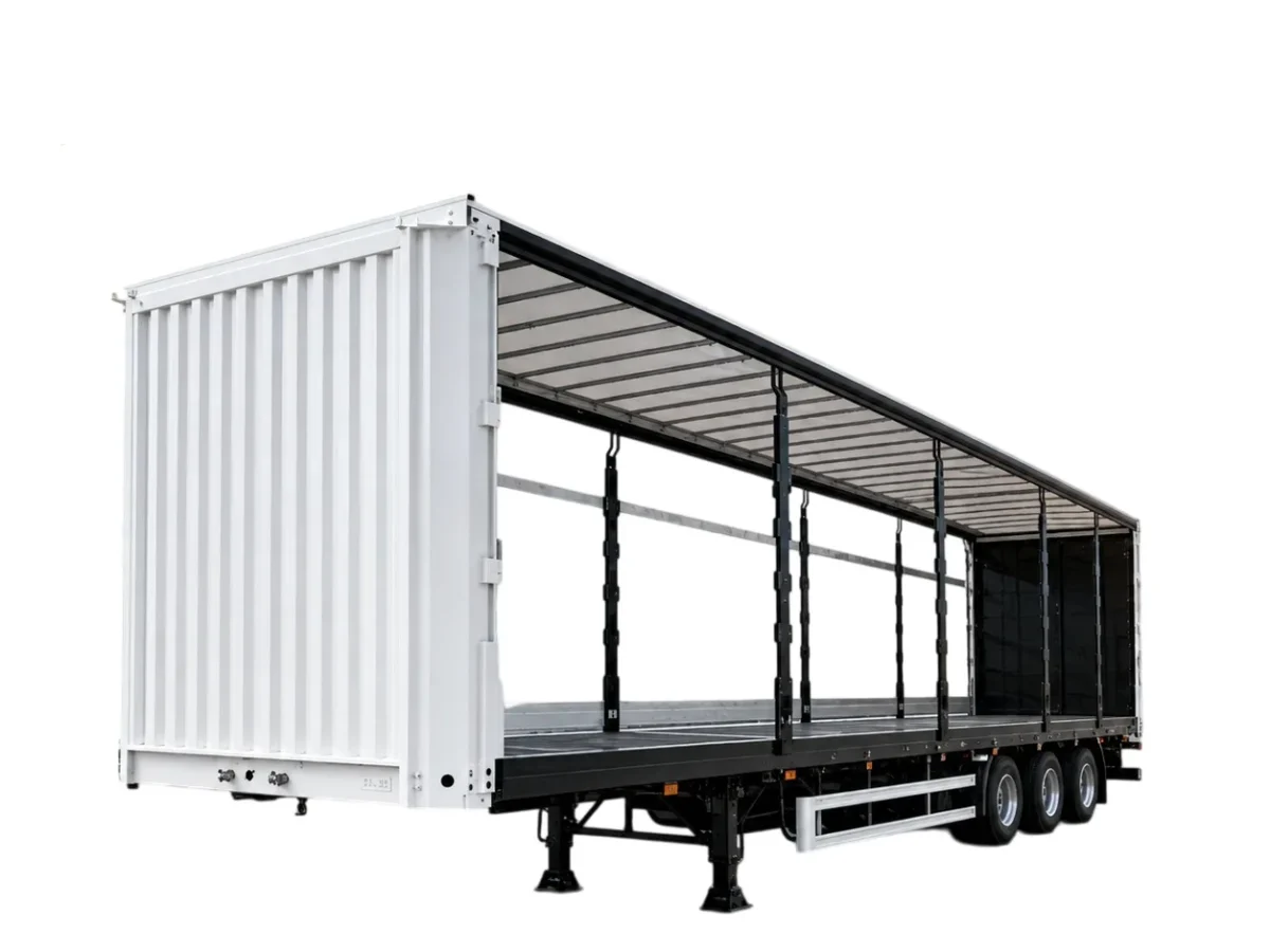 Curtain Side Semi Trailer 60T-150T Steel Chassis