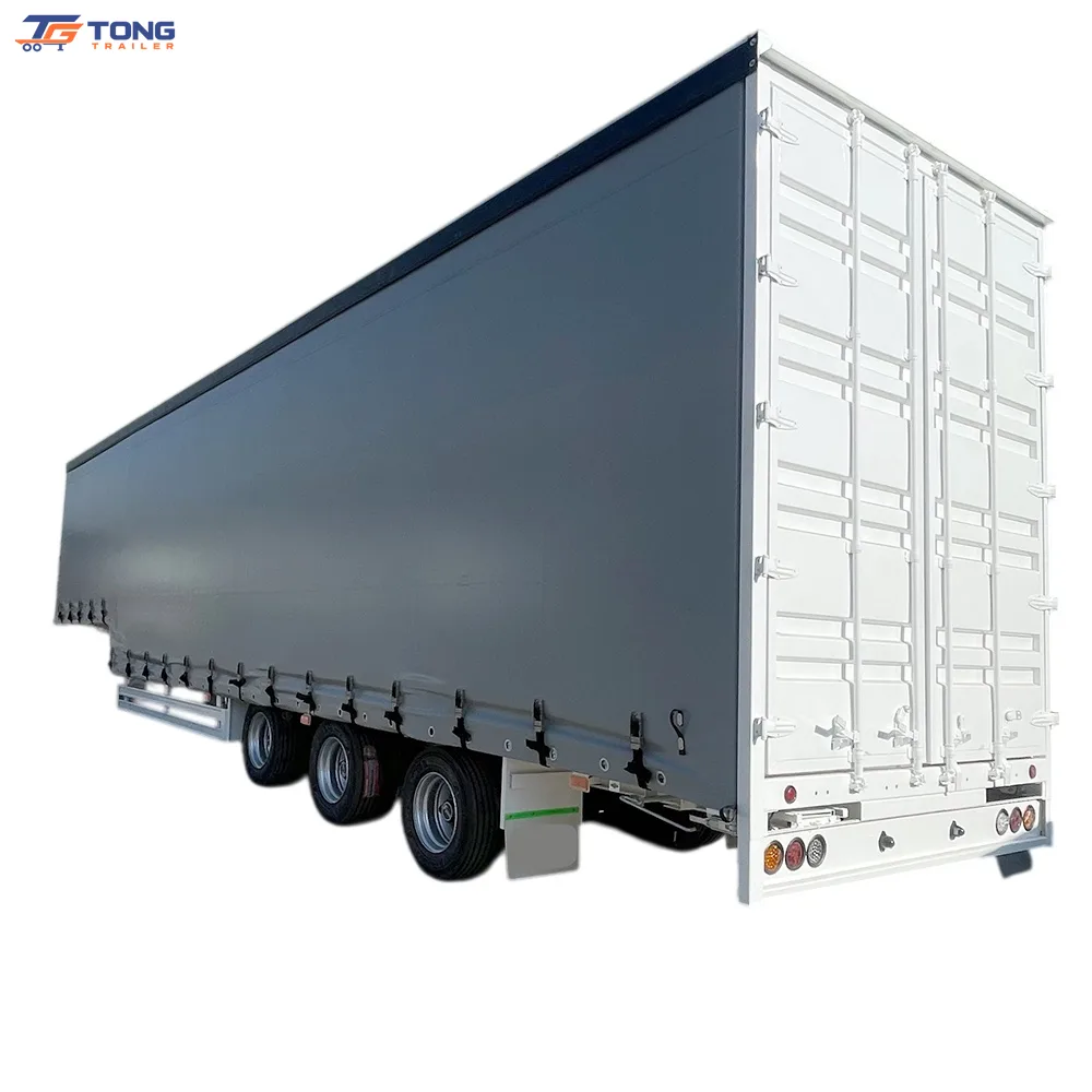 Curtain Side Semi Trailer for Sale 60T-150T Payload gallery 2