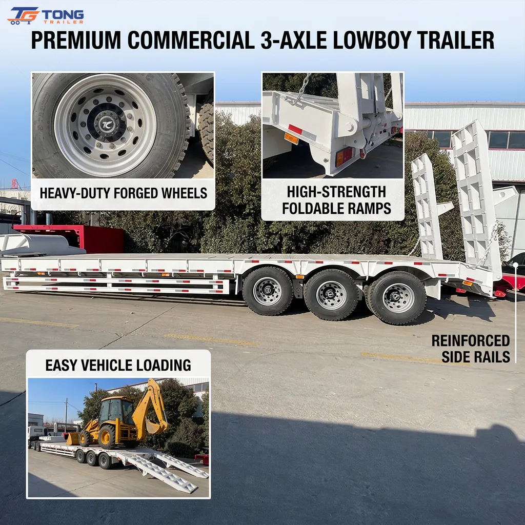 Detachable Gooseneck Lowbed Semi Trailer 60T-150T gallery 2