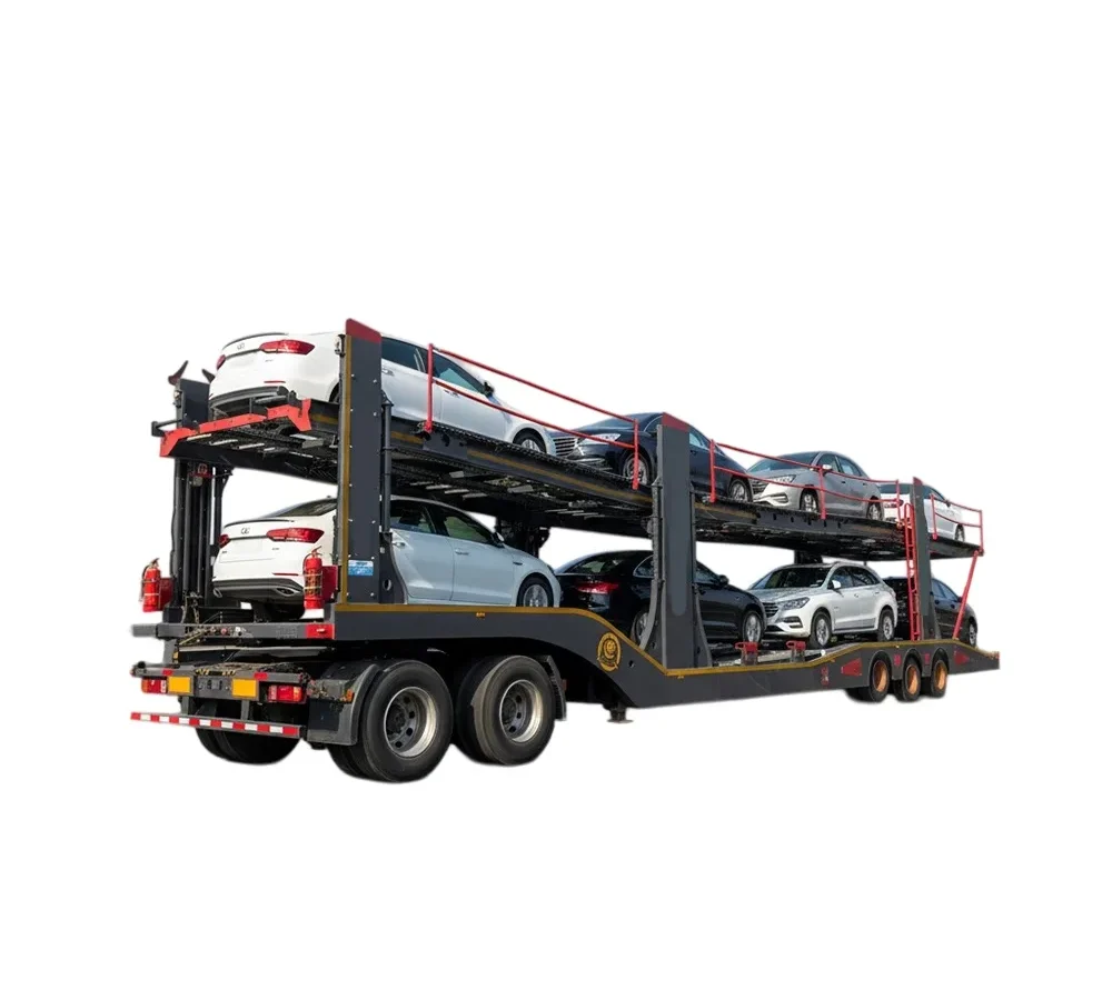 Double Deck Car Carrier Semi Trailer 2 Axle 60T Hydraulic
