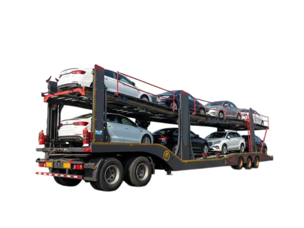 Double Deck Car Carrier Semi Trailer 2 Axle 60T Hydraulic