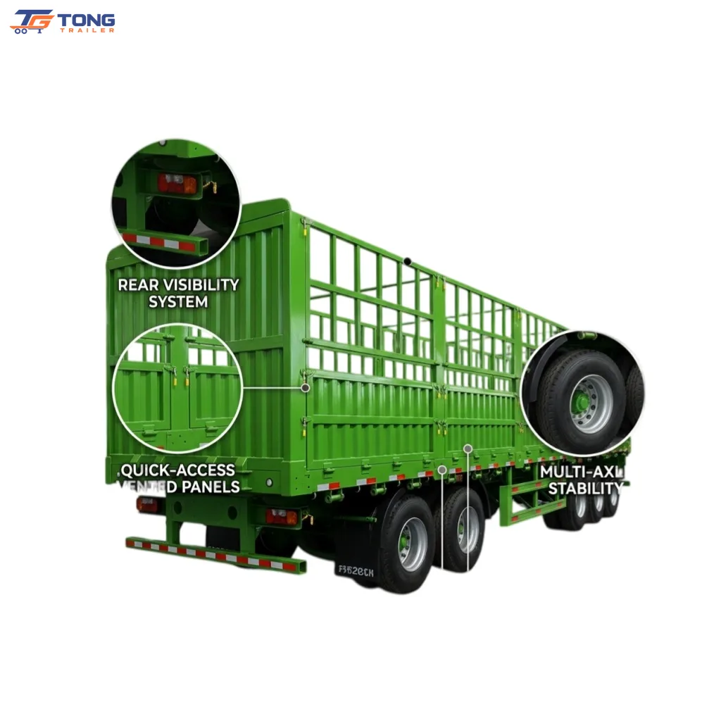 Fence Semi Trailer | 2-4 Axle 60T-150T Cargo Trailer gallery 2