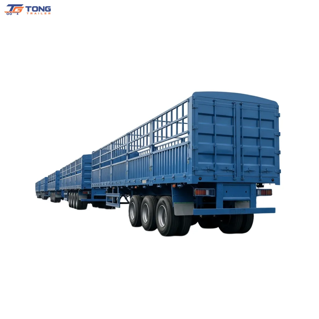 Fence Semi Trailer 60T 4 Axle Cargo Transport gallery 1