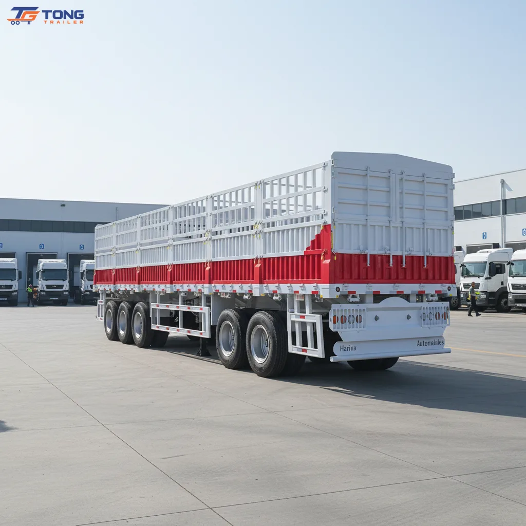 Fence Semi Trailer 60T 4 Axle Cargo Transport gallery 2