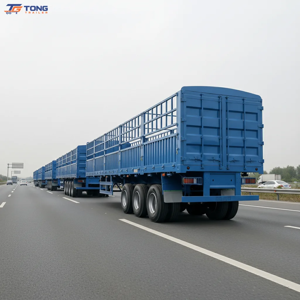 Fence semi trailer for sale: 60T-150T, 2-5 Axles gallery 3