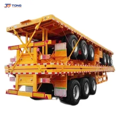 Flatbed Semi Trailer 30 Ton, Full Steel Deck for Freight gallery 1