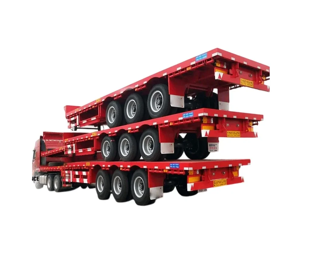 Flatbed Semi Trailer 30 Ton Heavy Duty 12.5m Steel Deck