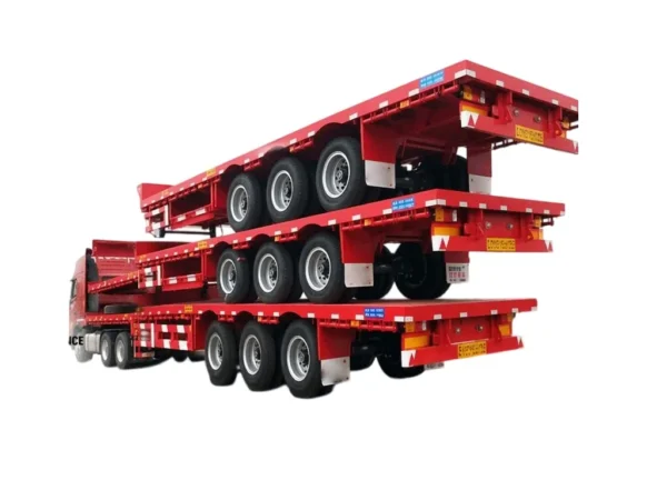 Flatbed Semi Trailer 30 Ton Heavy Duty 12.5m Steel Deck