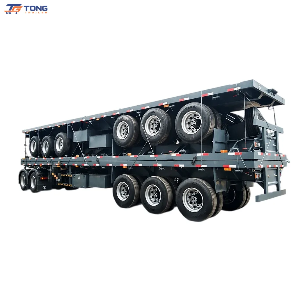 Flatbed Semi Trailer 30 Ton High Capacity gallery 1