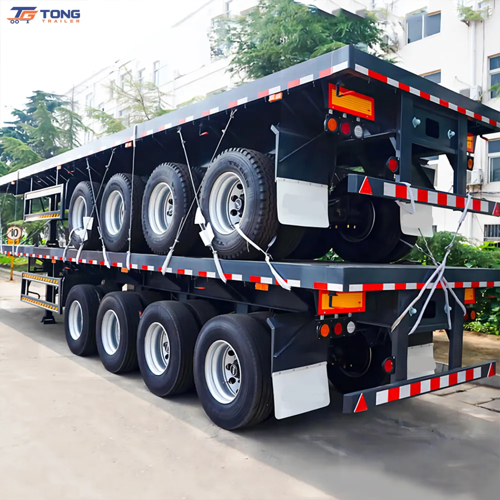 Flatbed Semi Trailer 30 Ton High Capacity gallery 5